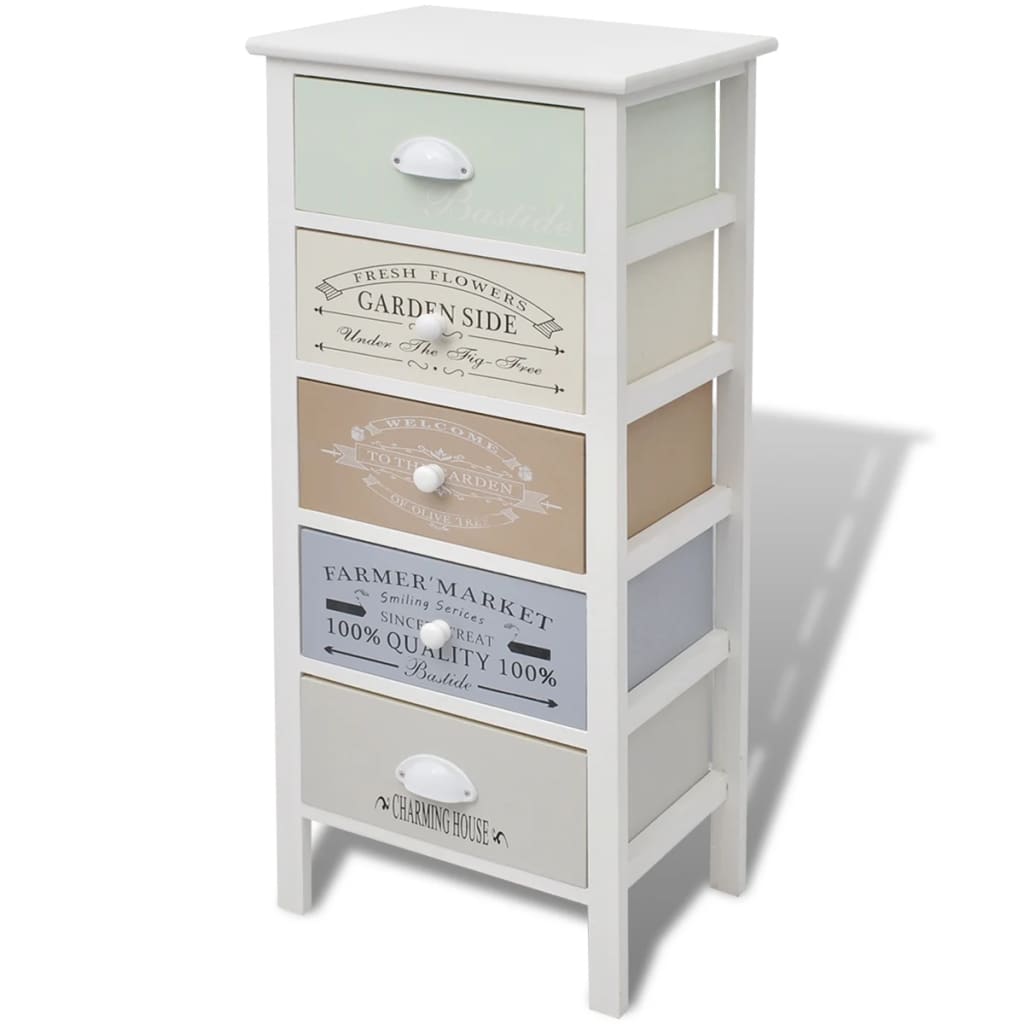 Armoire de rangement en style français 5 tiroirs Bois