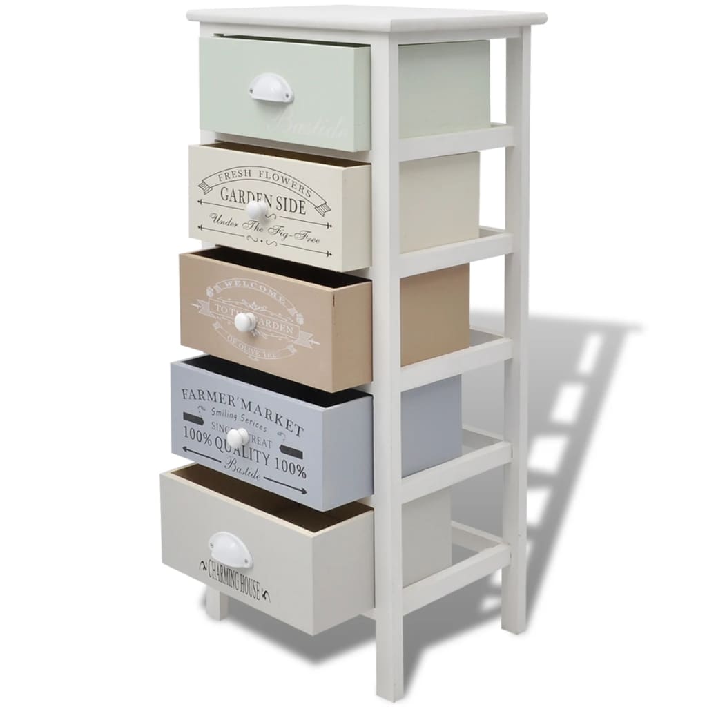 Armoire de rangement en style français 5 tiroirs Bois