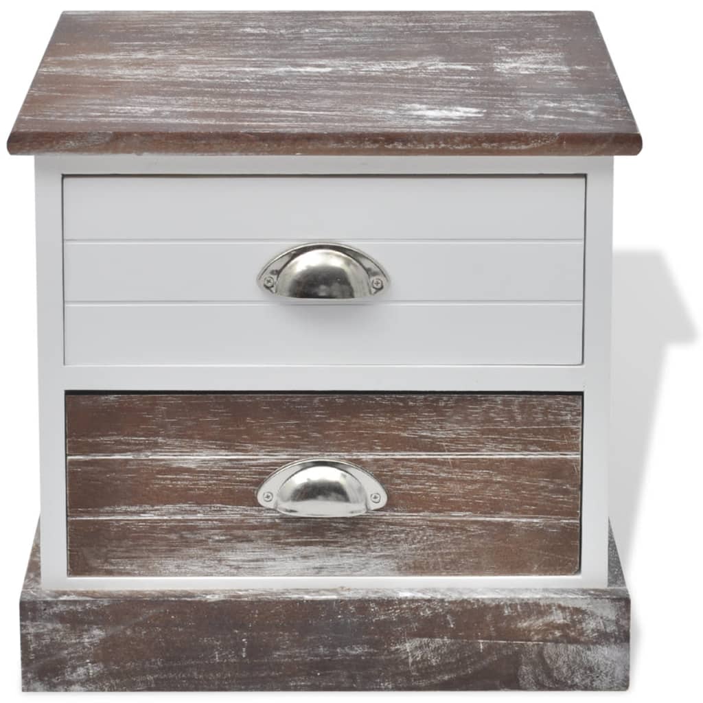 Table de chevet 2 pcs Marron et Blanc - XIOS
