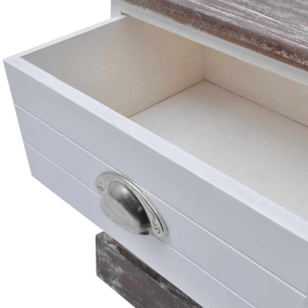Table de chevet 2 pcs Marron et Blanc - XIOS