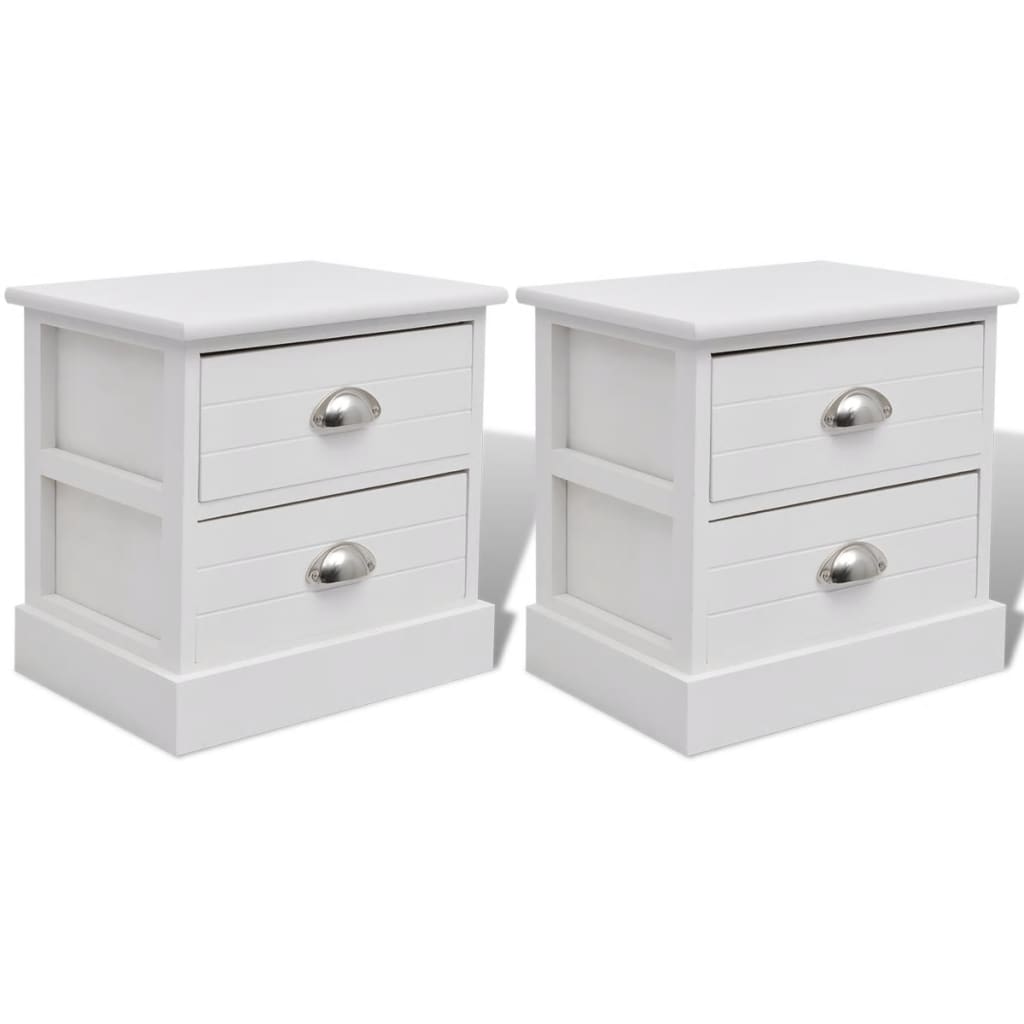 Table de chevet en style français 2 pcs Blanc - XIOS