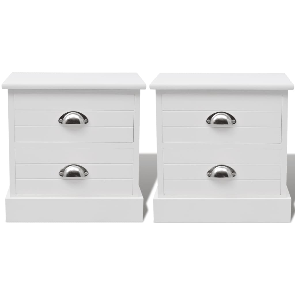 Table de chevet en style français 2 pcs Blanc - XIOS