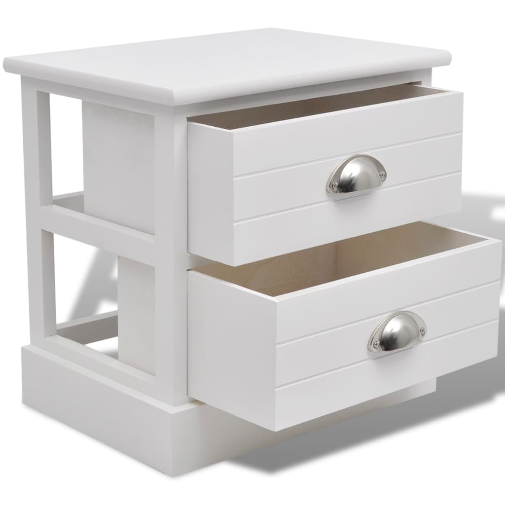 Table de chevet en style français 2 pcs Blanc - XIOS
