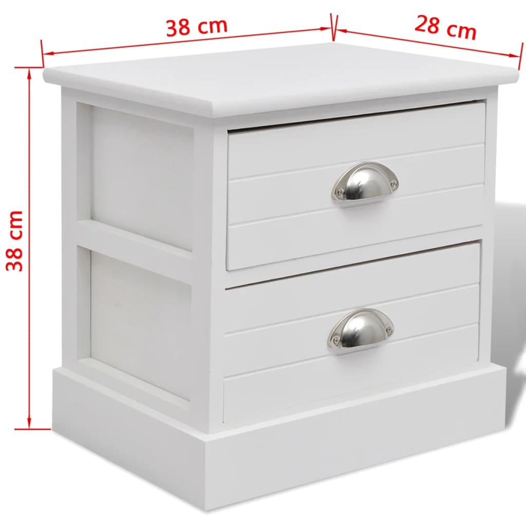 Table de chevet en style français 2 pcs Blanc - XIOS