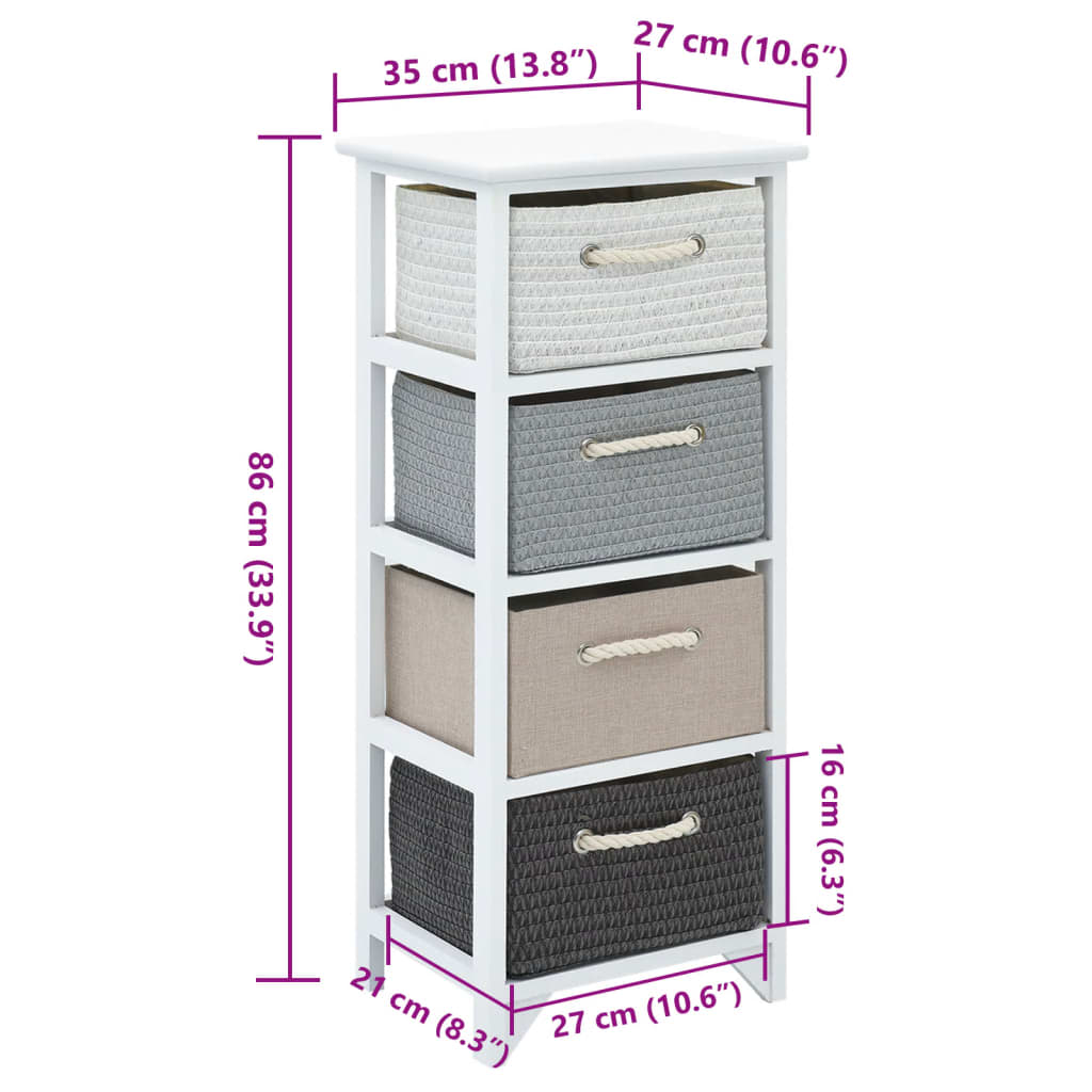 Armoire de rangement 4 tiroirs Bois - XIOS