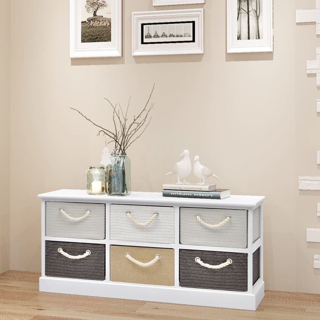 Banc de rangement 6 tiroirs Bois - XIOS