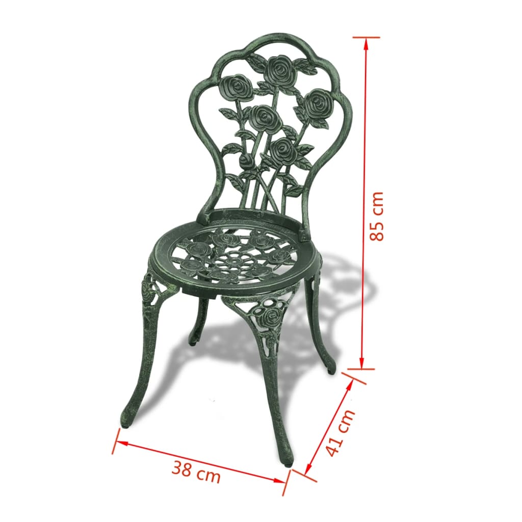 Ensemble de bistro 3 pcs Aluminium coulé Vert - XIOS