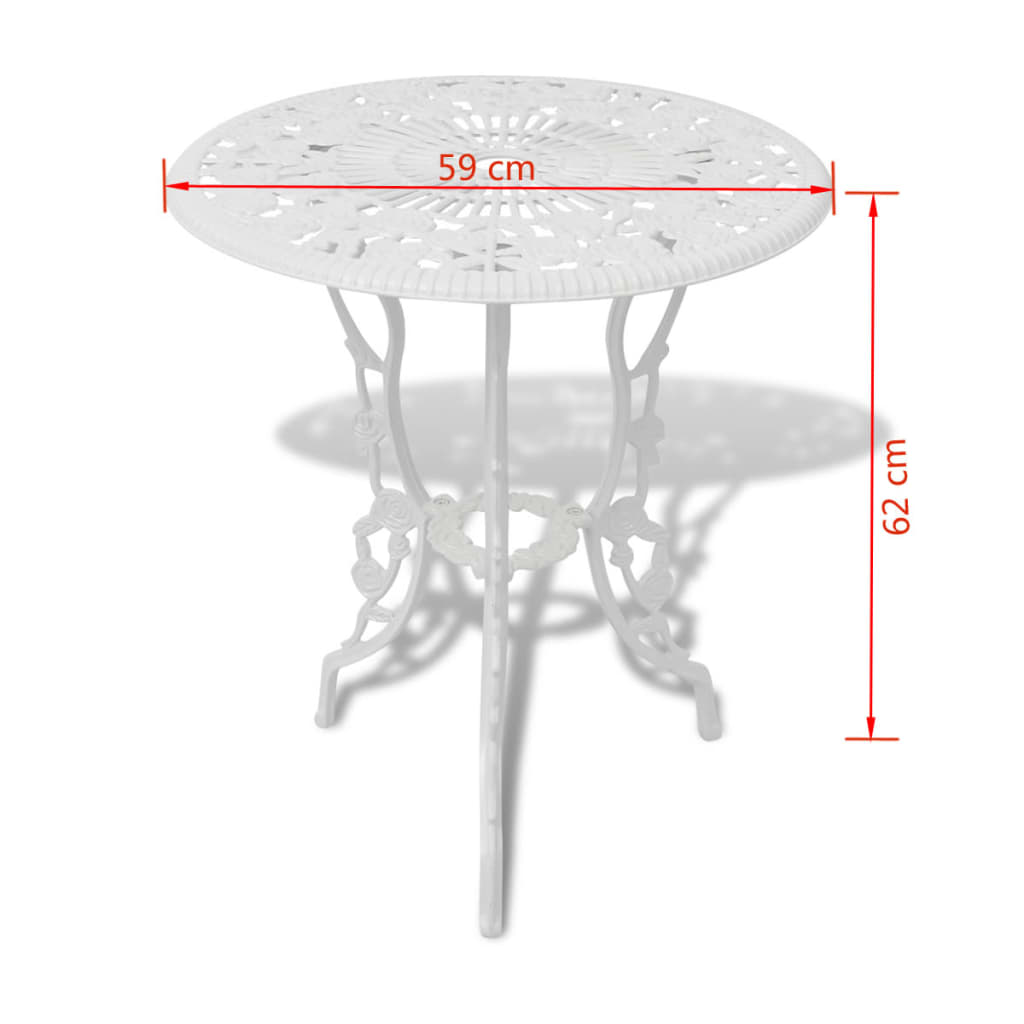 Ensemble de bistro 3 pcs Aluminium coulé Blanc - XIOS