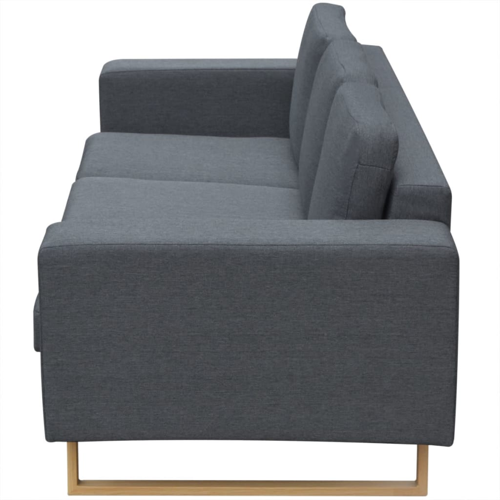 Canapé avec 3 places Tissu Gris foncé - XIOS