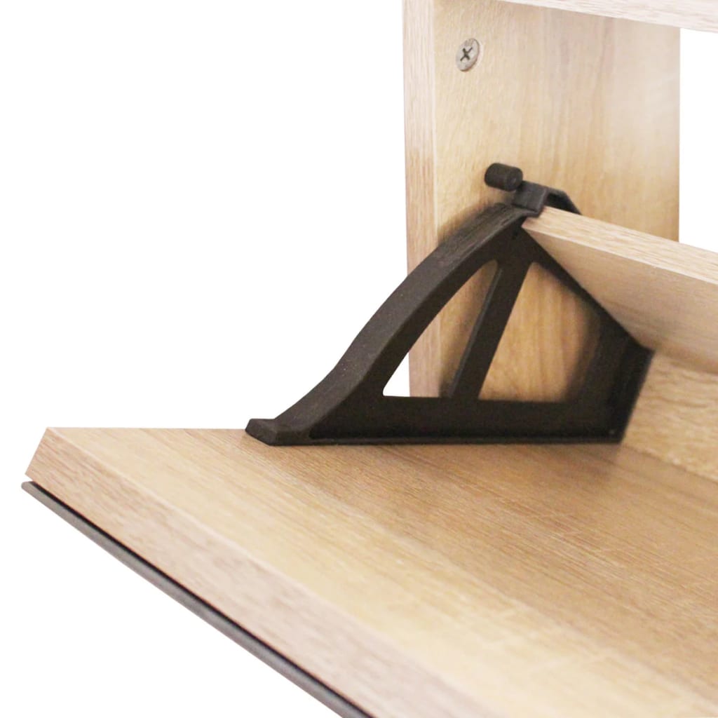 Meuble à chaussures 2 étages avec miroir 63x17x67 cm Chêne - XIOS