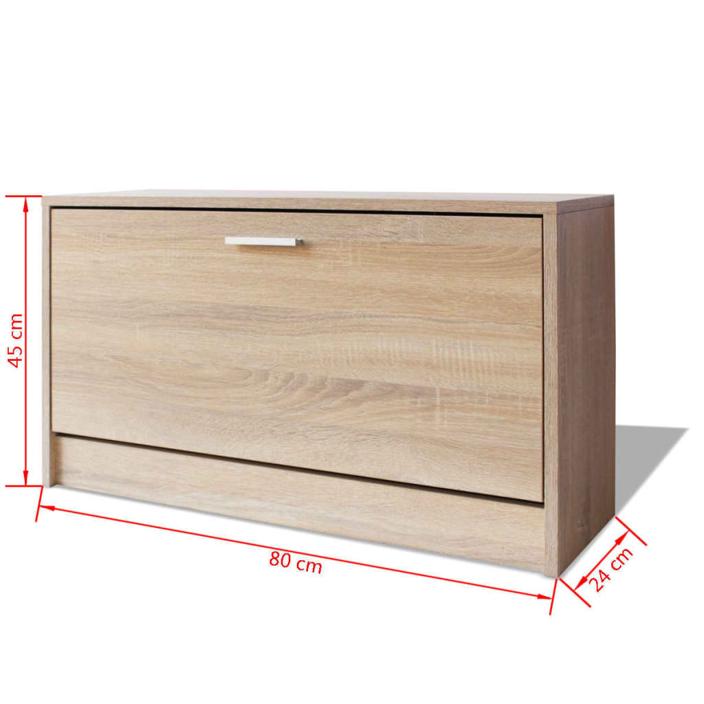 Banc à chaussures 80x24x45 cm Chêne - XIOS