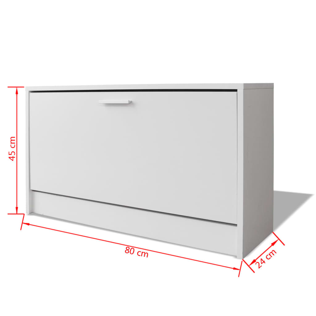 Banc à chaussures 80x24x45 cm Blanc - XIOS