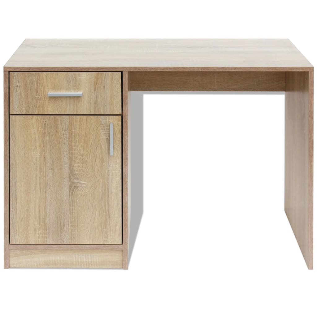 Bureau avec tiroir et placard Chêne 100x40x73 cm