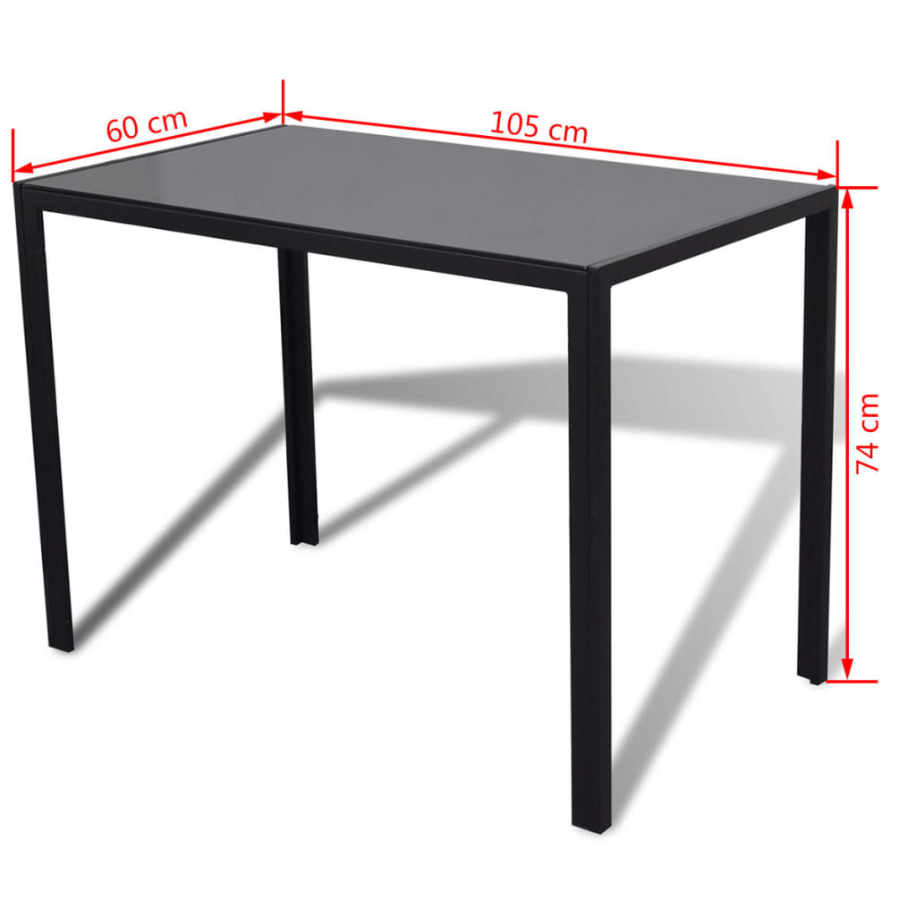Ensemble de table pour salle à manger cinq pièces noir - XIOS