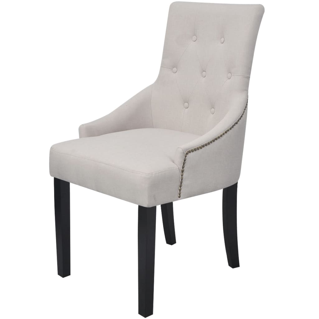 Chaises à manger lot de 4 gris crème tissu - XIOS
