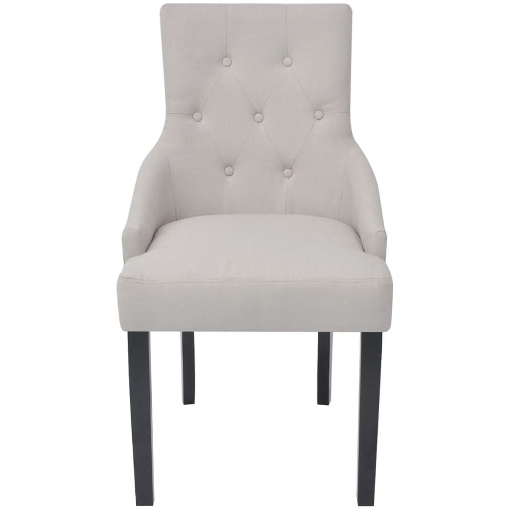 Chaises à manger lot de 4 gris crème tissu - XIOS