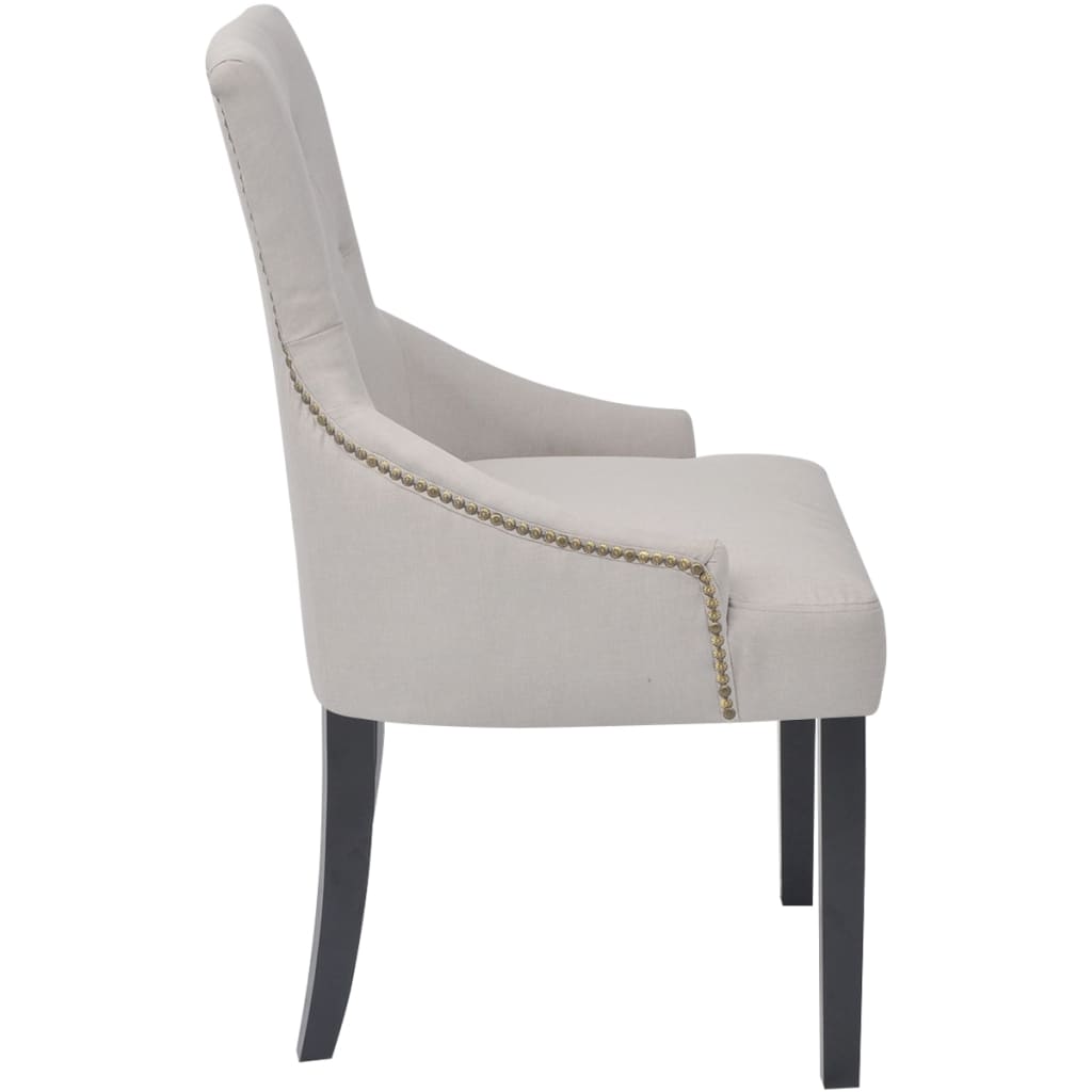 Chaises à manger lot de 4 gris crème tissu - XIOS