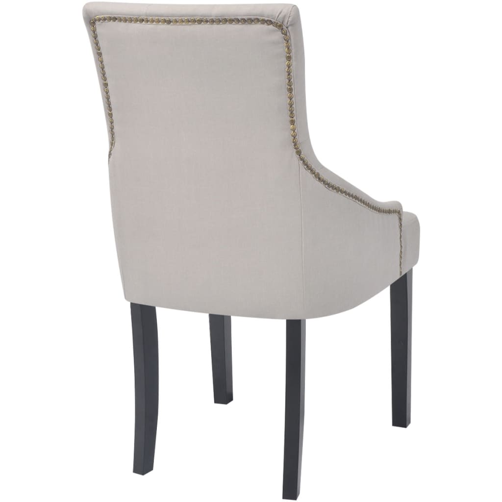 Chaises à manger lot de 4 gris crème tissu - XIOS