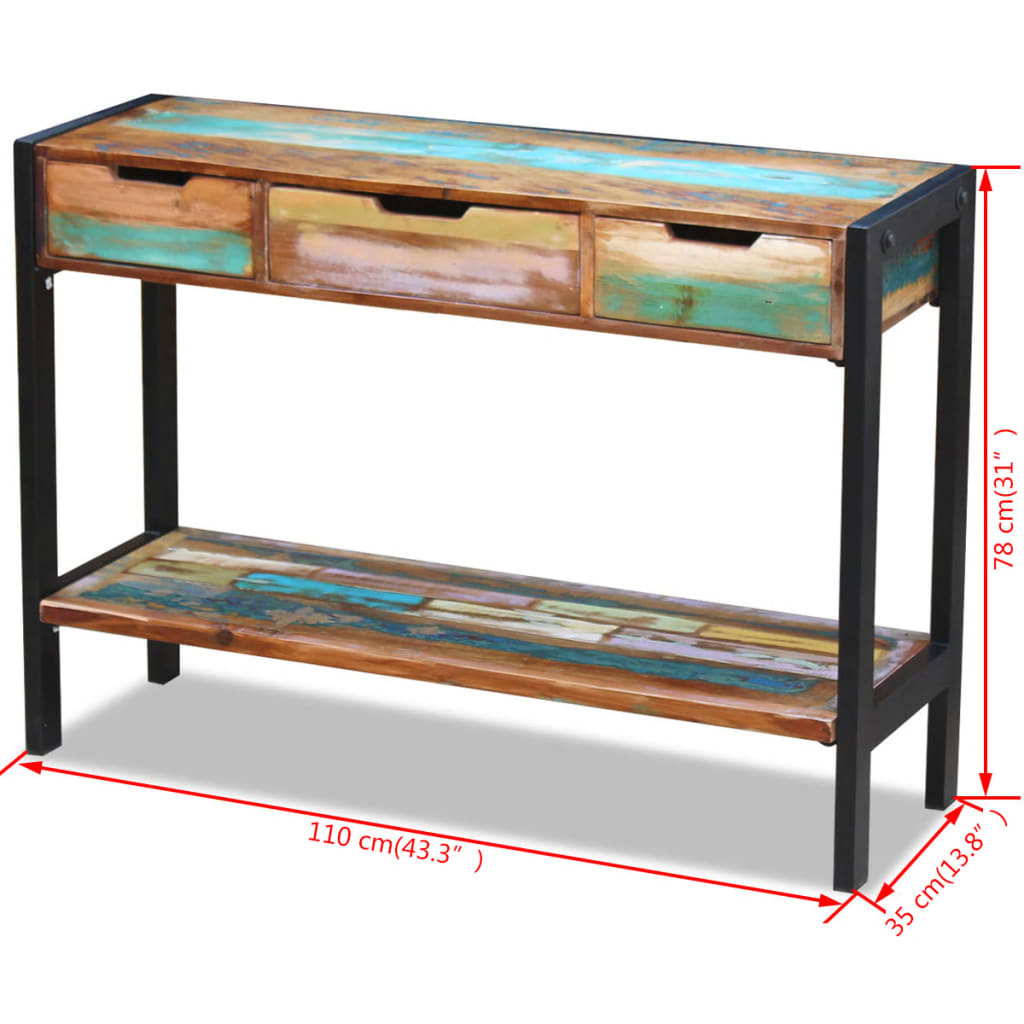 Buffet 3 tiroirs Bois de récupération massif - XIOS