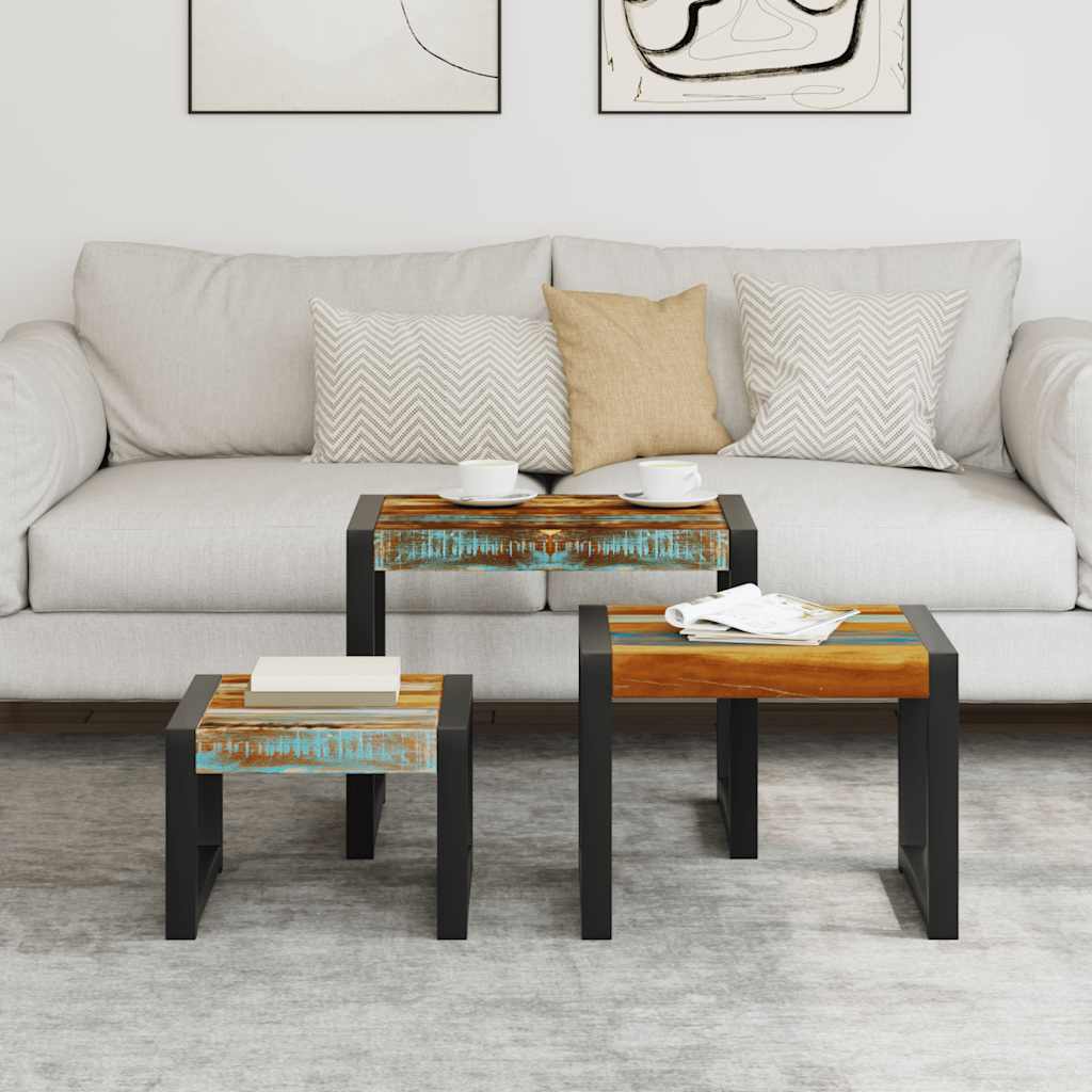 Tables gigognes 3 pcs Bois de récupération massif - XIOS