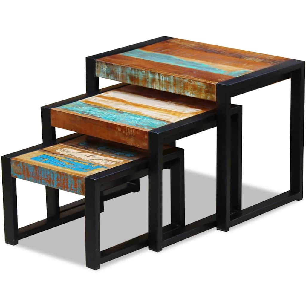 Tables gigognes 3 pcs Bois de récupération massif - XIOS