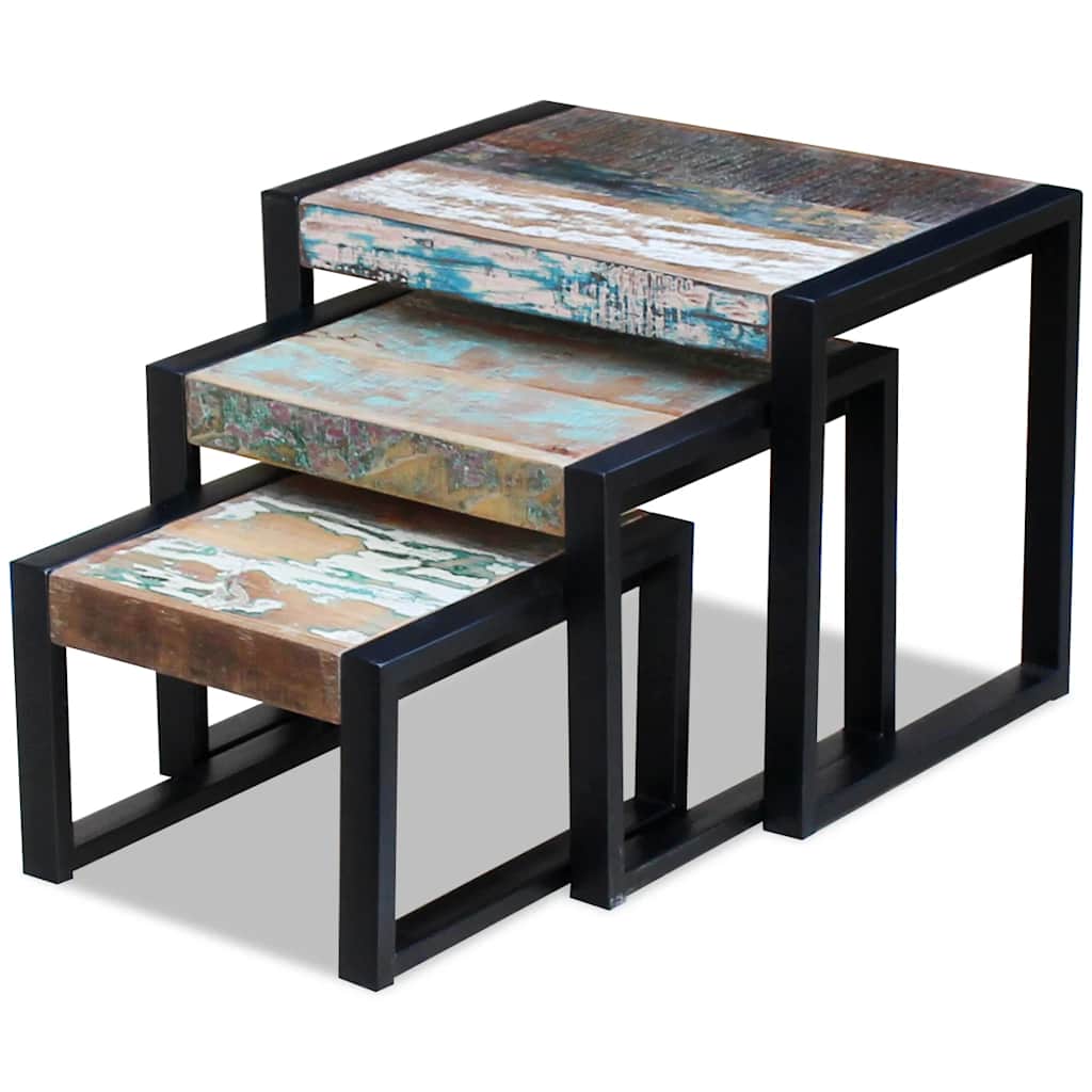 Tables gigognes 3 pcs Bois de récupération massif - XIOS