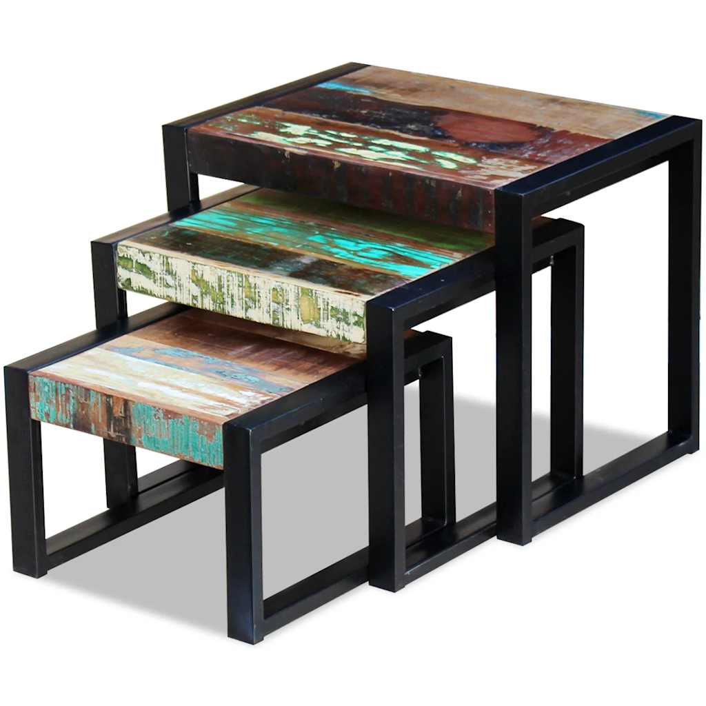 Tables gigognes 3 pcs Bois de récupération massif - XIOS
