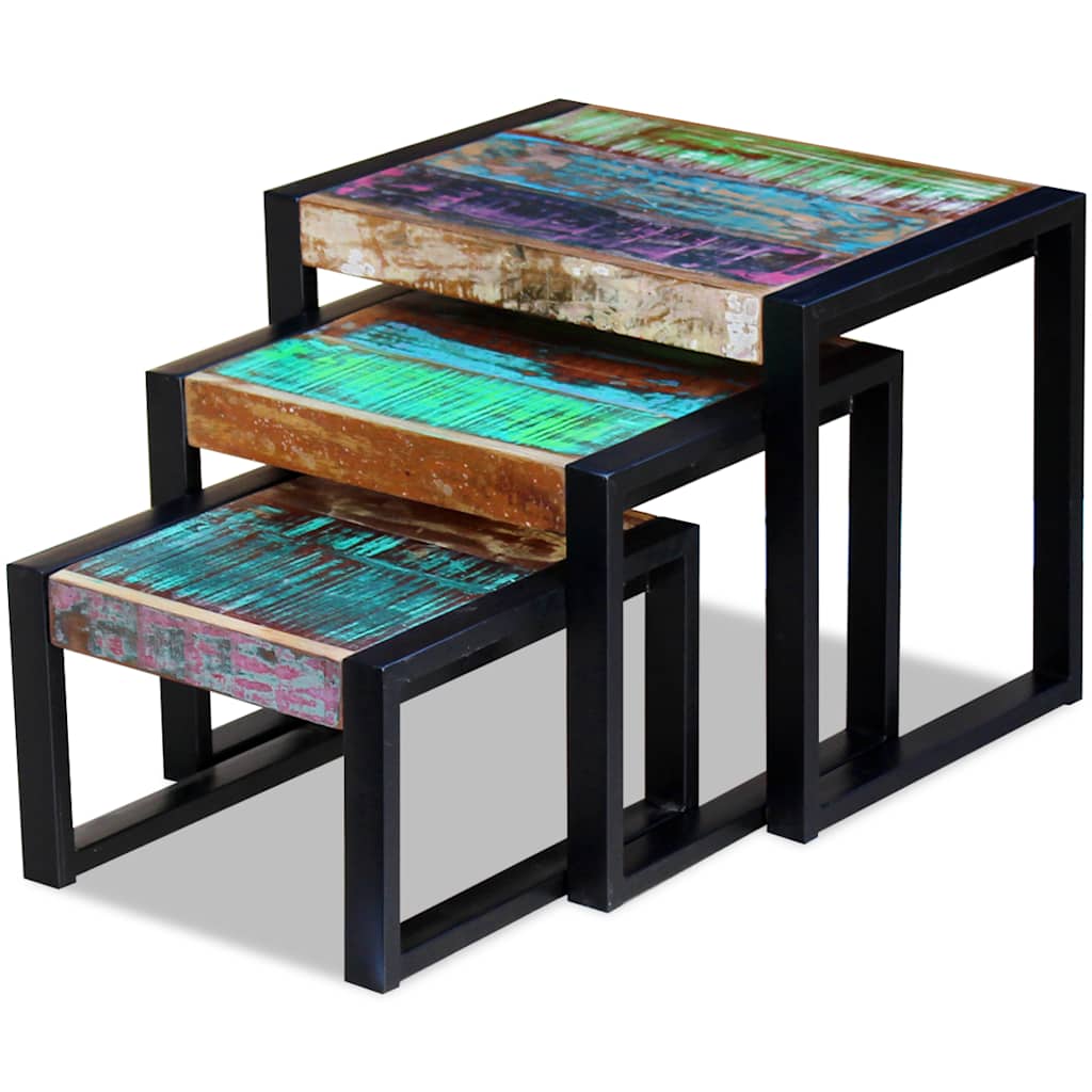 Tables gigognes 3 pcs Bois de récupération massif - XIOS