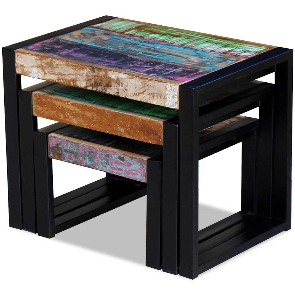 Tables gigognes 3 pcs Bois de récupération massif - XIOS