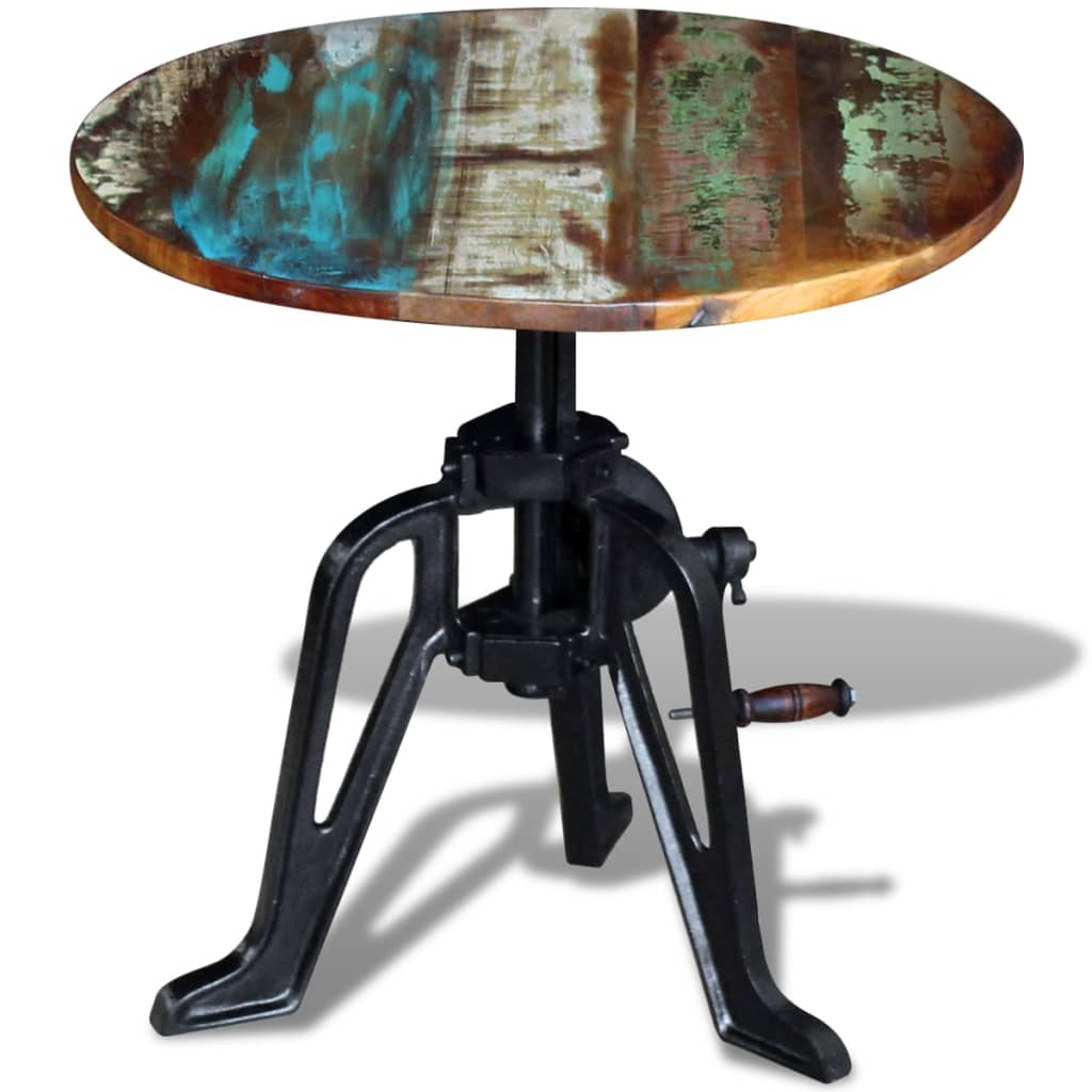 Table auxiliaire Bois de récupération massif Fonte 60x(42-63)cm