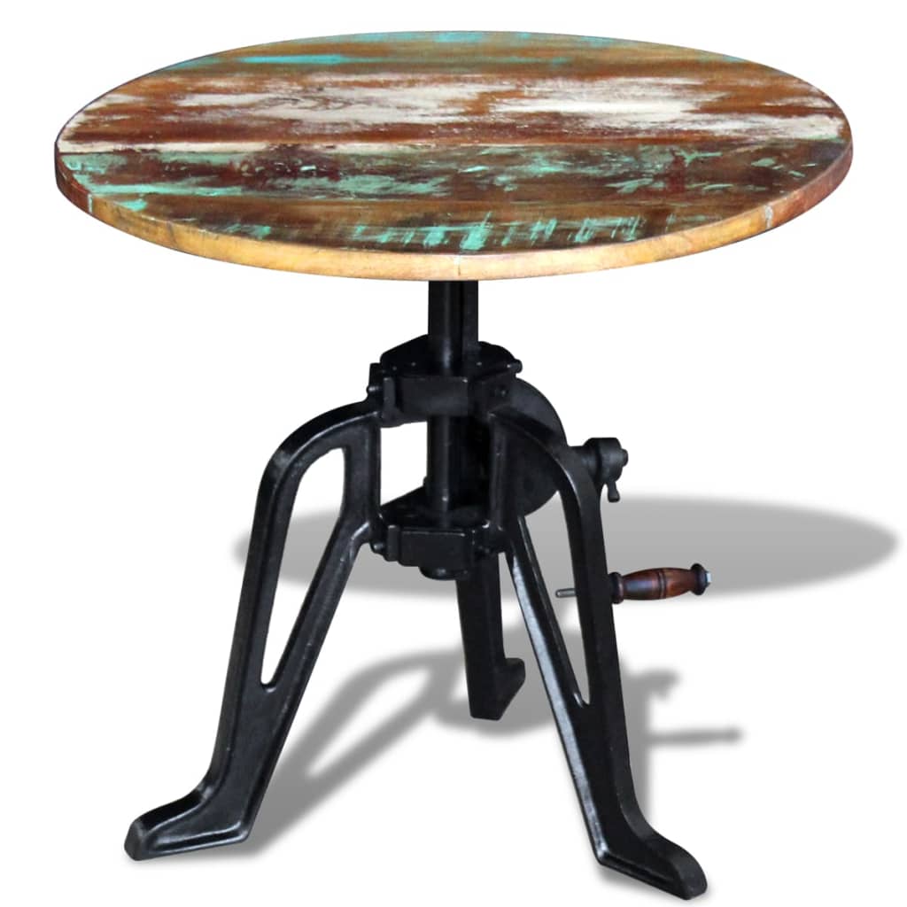 Table auxiliaire Bois de récupération massif Fonte 60x(42-63)cm - XIOS