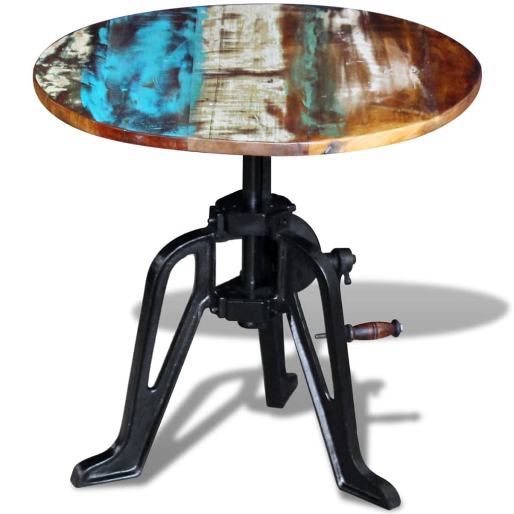 Table auxiliaire Bois de récupération massif Fonte 60x(42-63)cm - XIOS