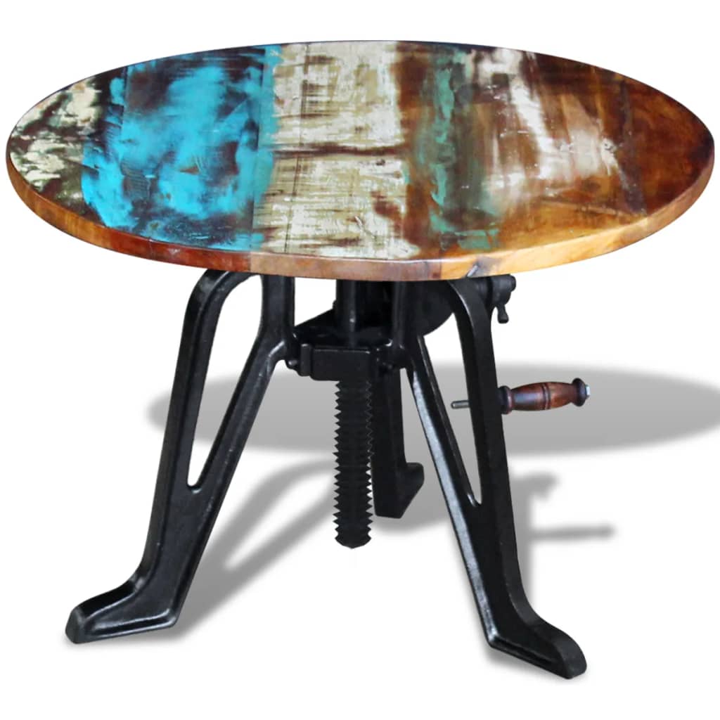 Table auxiliaire Bois de récupération massif Fonte 60x(42-63)cm - XIOS