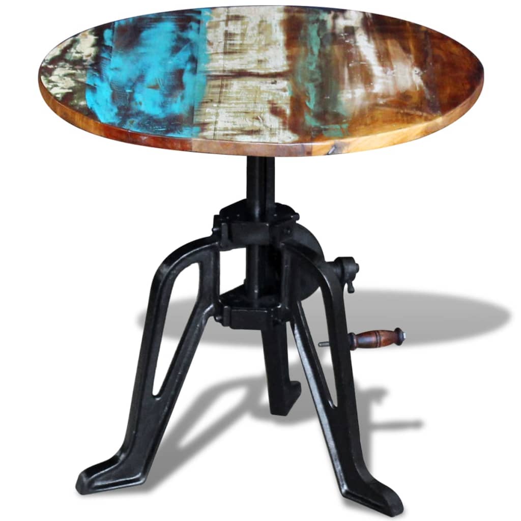 Table auxiliaire Bois de récupération massif Fonte 60x(42-63)cm - XIOS