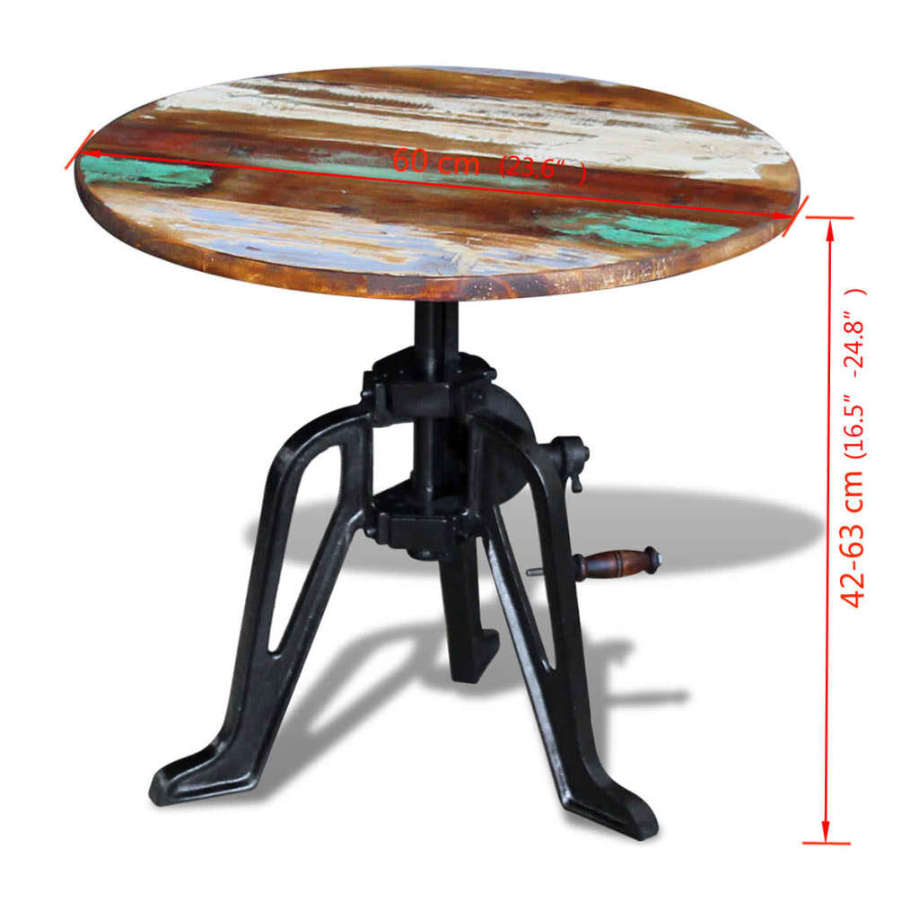 Table auxiliaire Bois de récupération massif Fonte 60x(42-63)cm - XIOS