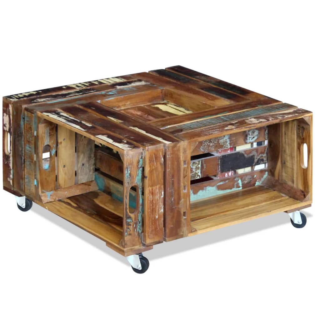 Table basse Bois de récupération massif 70x70x35 cm - XIOS