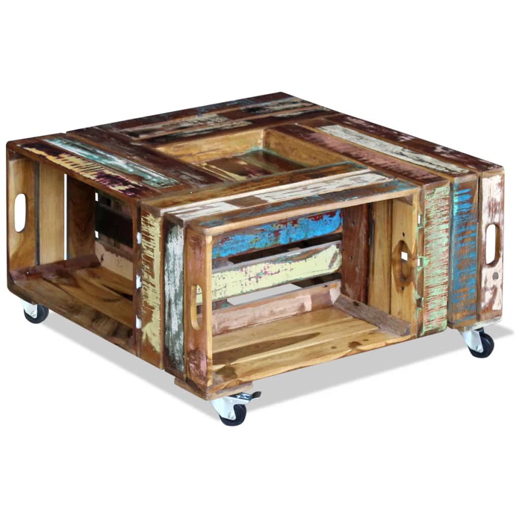Table basse Bois de récupération massif 70x70x35 cm - XIOS