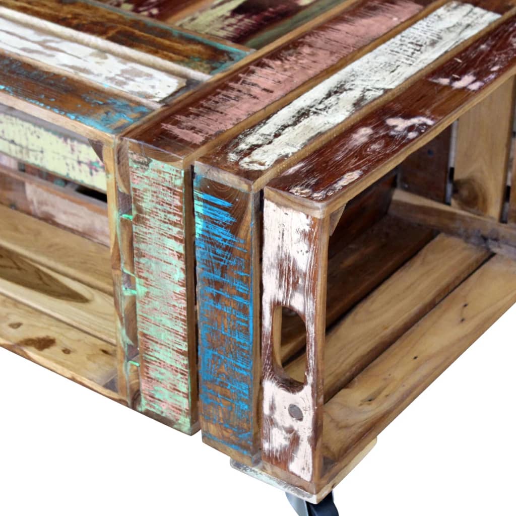 Table basse Bois de récupération massif 70x70x35 cm - XIOS