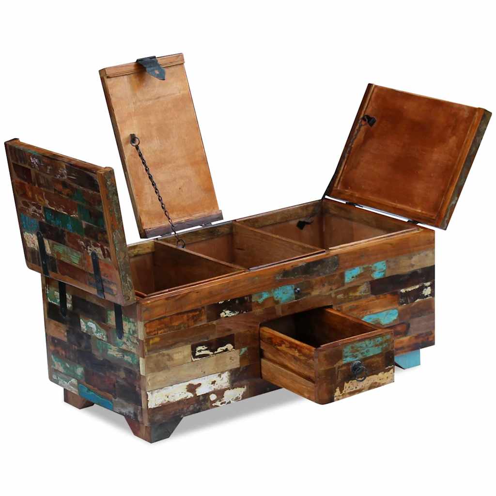Coffre table basse Bois de récupération massif 80x40x35 cm - XIOS