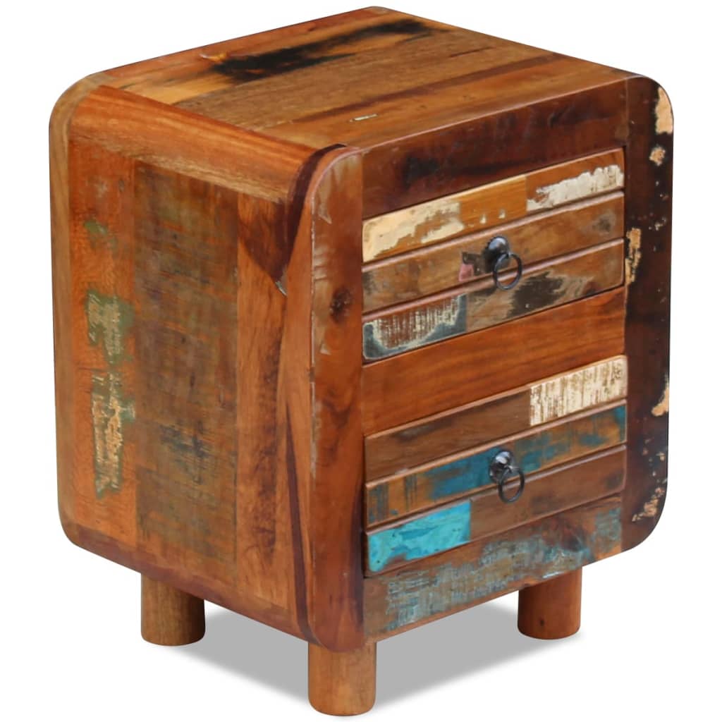 Table de chevet Bois de récupération massif 43x33x51 cm - XIOS