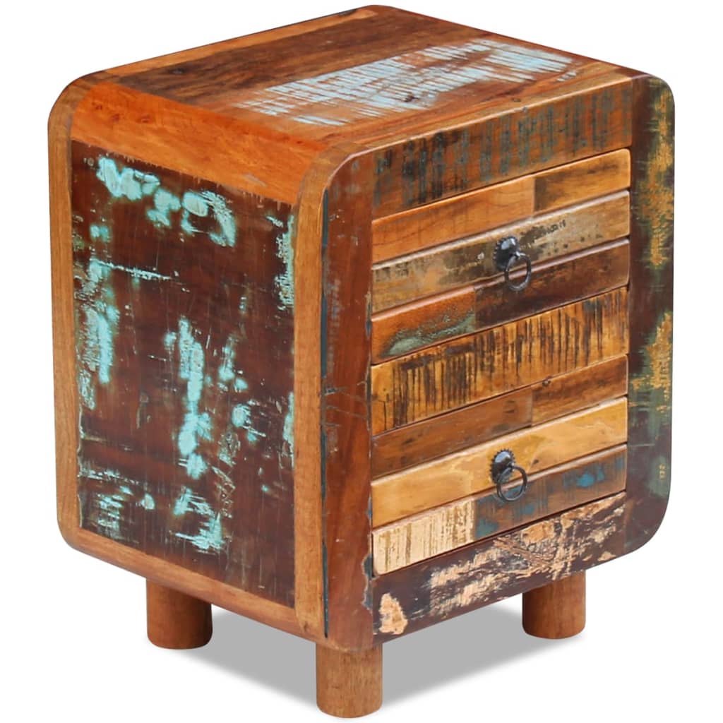Table de chevet Bois de récupération massif 43x33x51 cm - XIOS