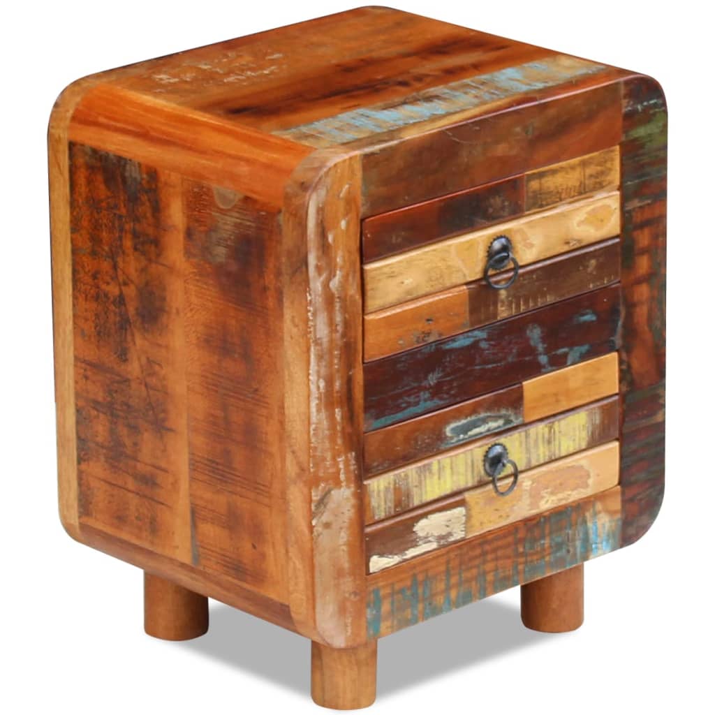 Table de chevet Bois de récupération massif 43x33x51 cm - XIOS