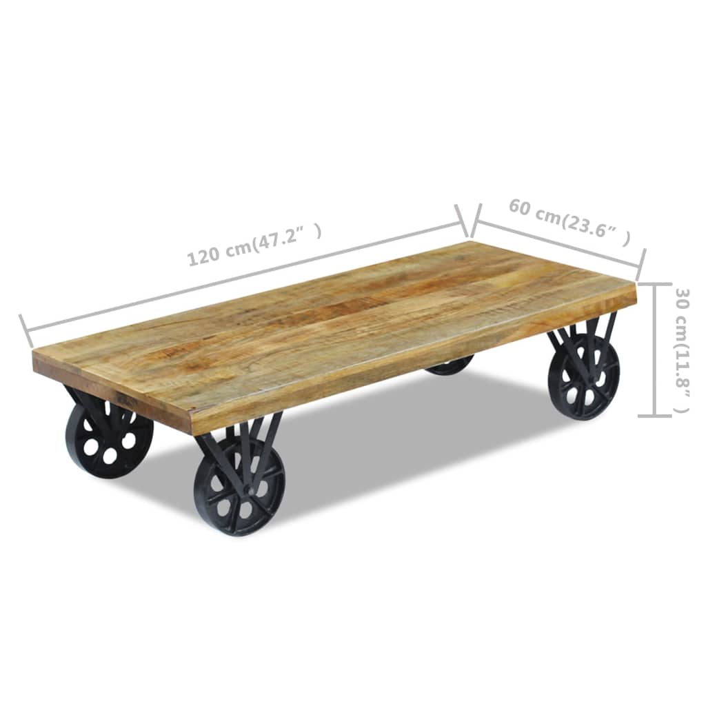 Table basse bois de manguier 120x60x30 cm - XIOS