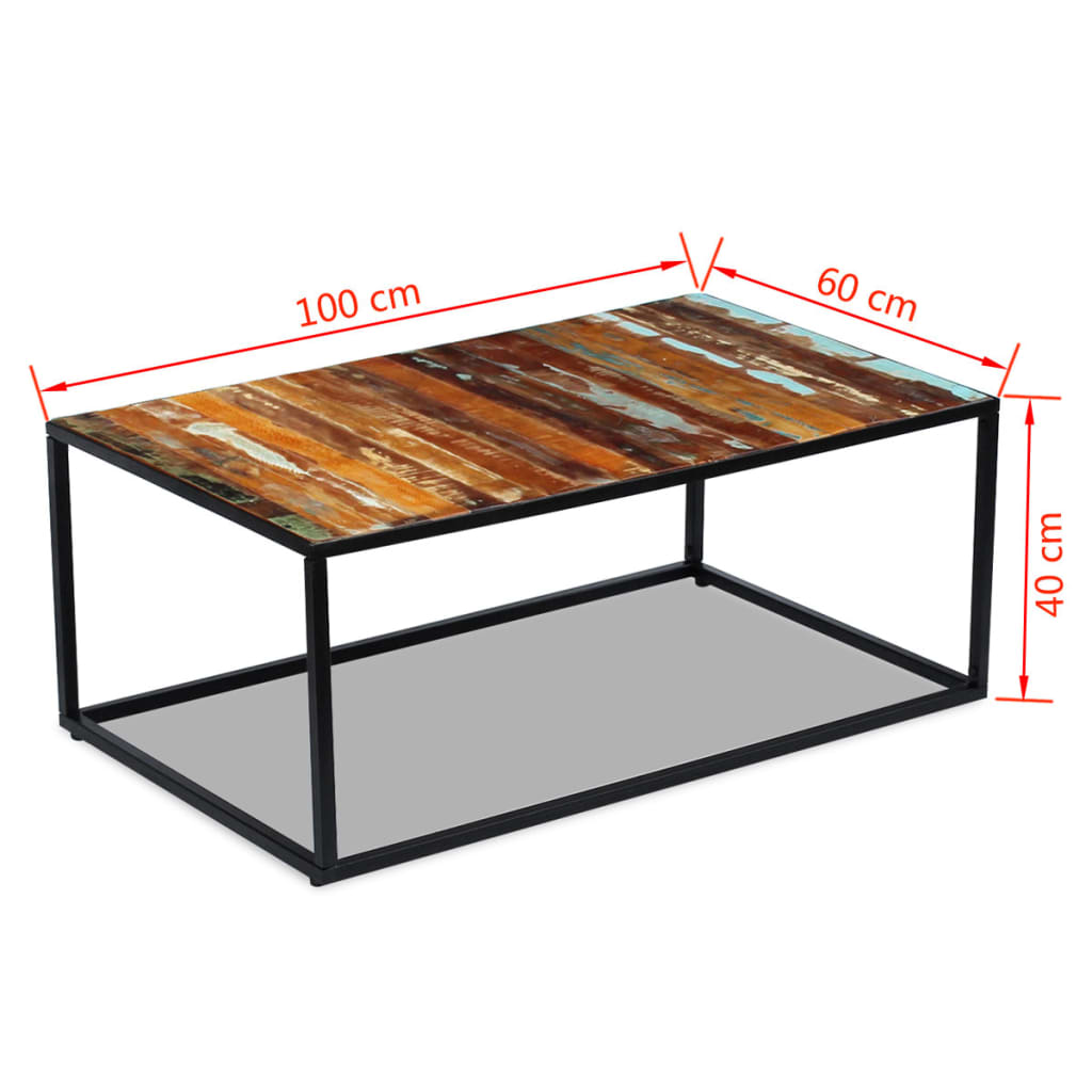 Table basse Bois de récupération massif 100x60x40 cm - XIOS