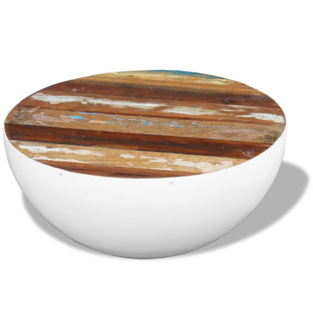 Table basse Forme de bol Bois de récupération massif 60x60x30cm - XIOS
