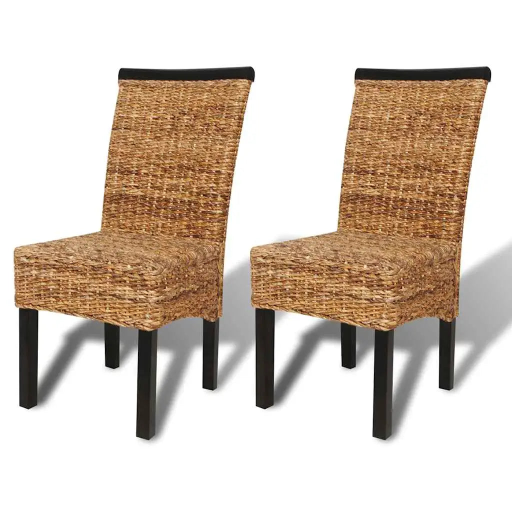 Chaises à manger lot de 2 bois solide de manguier et abaca - XIOS