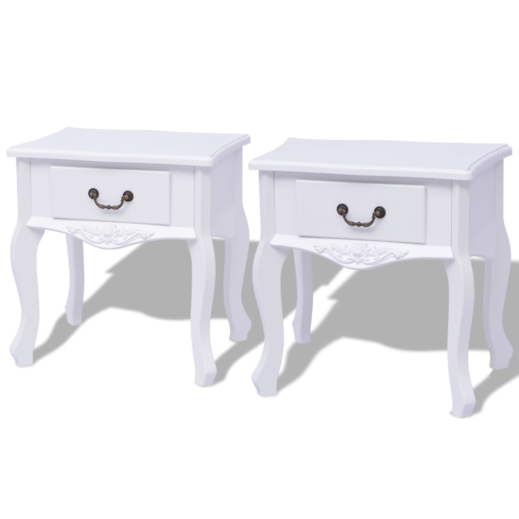 Table de chevet 2 pcs MDF Blanc - XIOS