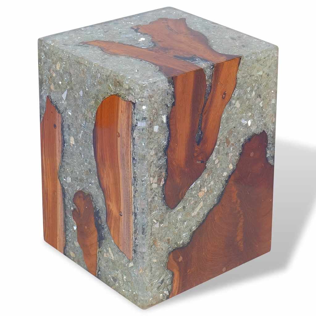 Tabouret Bois de teck massif et résine - XIOS