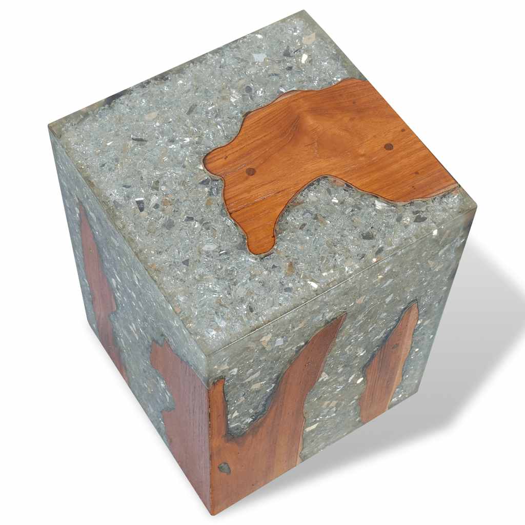 Tabouret Bois de teck massif et résine - XIOS
