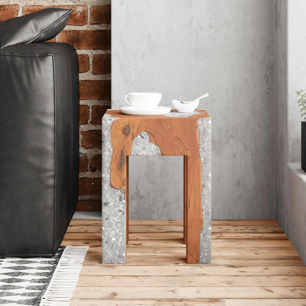 Tabouret Bois de teck massif et résine - XIOS